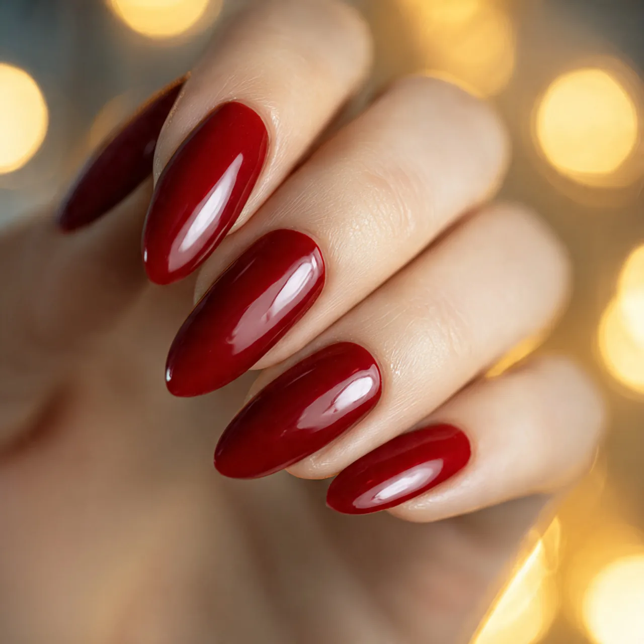Oval Nails Red