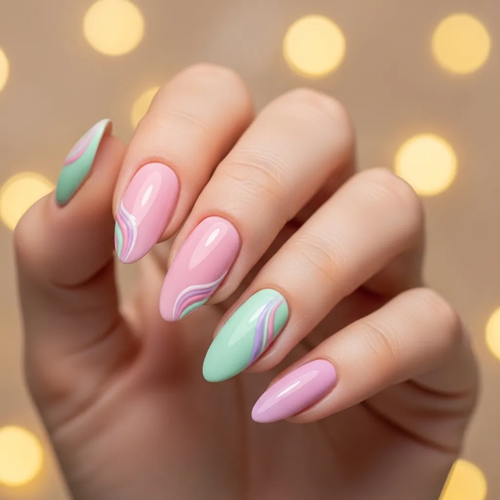 Spring Almond Nails
