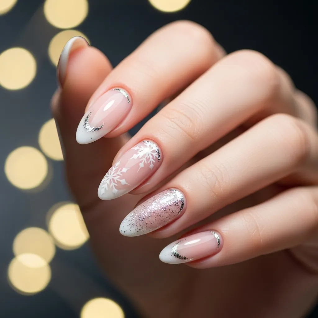 Winter Almond Nails