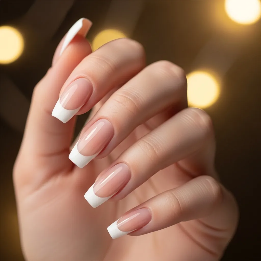 French Tip Coffin Nails