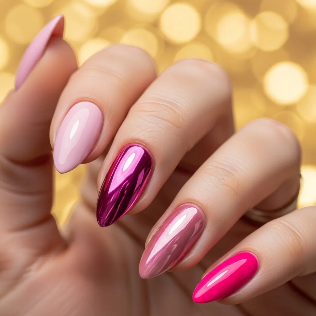 Pink Chrome Nails