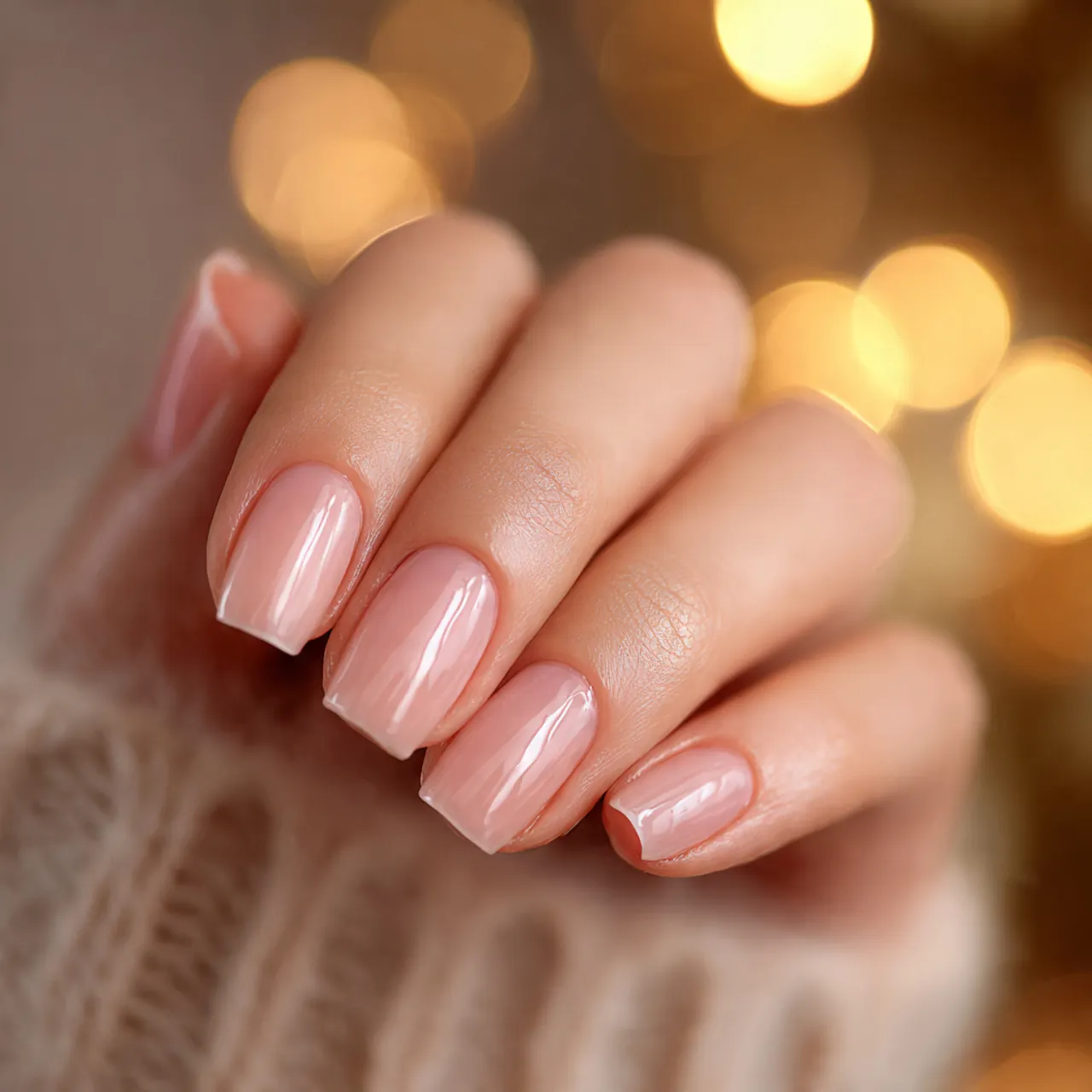 Pink square nails