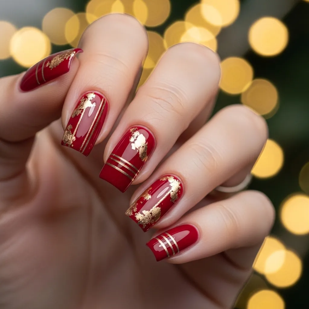 Christmas nails square