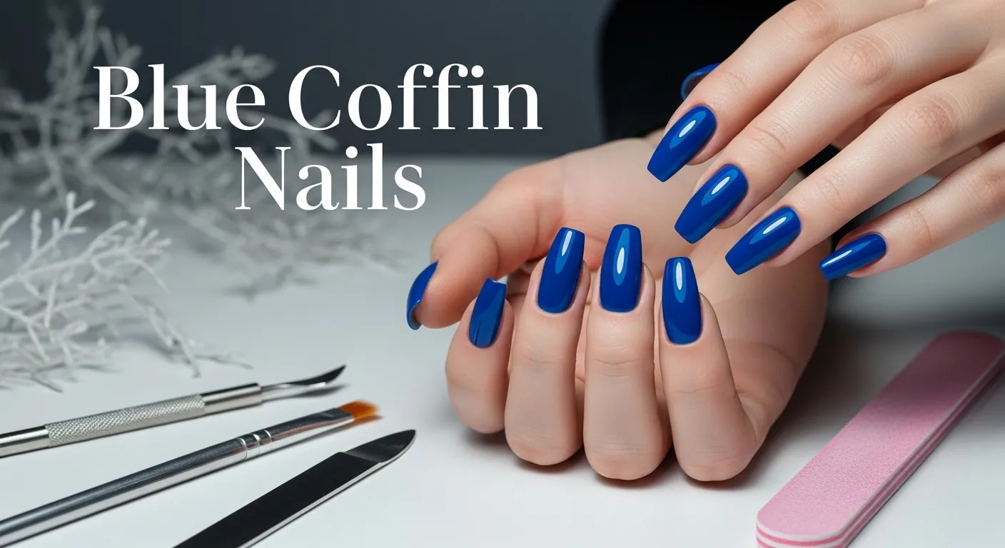 Blue Coffin Nails