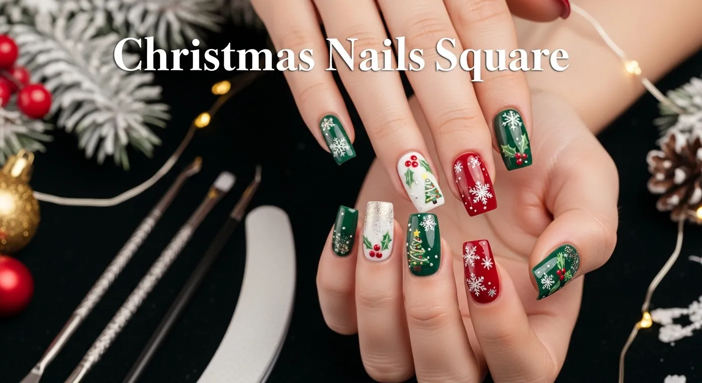 Christmas Nails Square