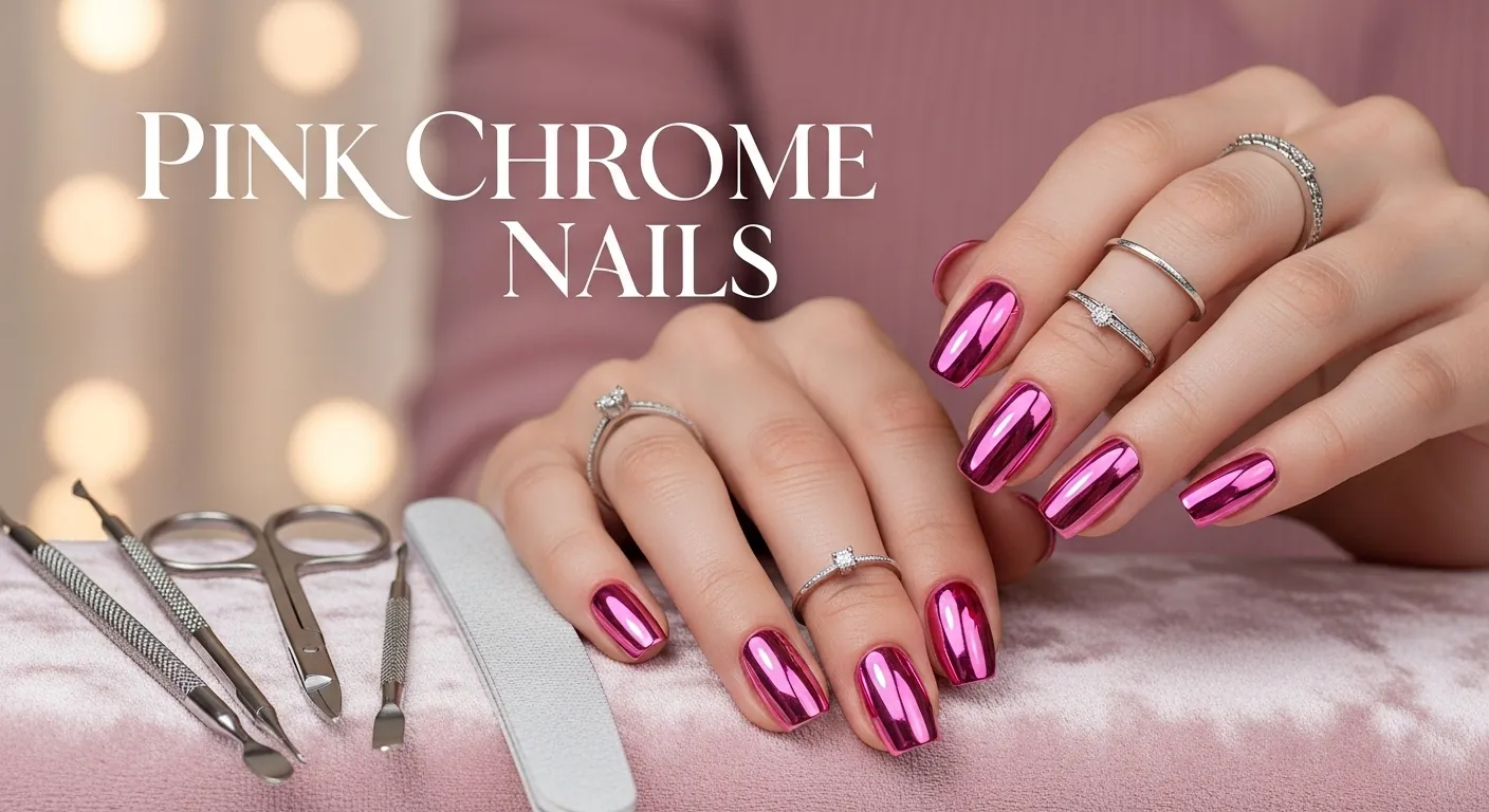 Pink Chrome Nails