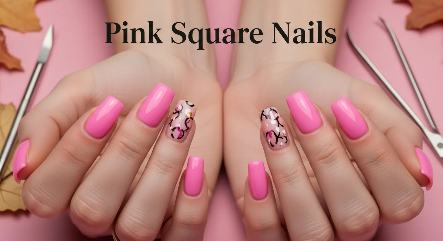 Pink Square Nails