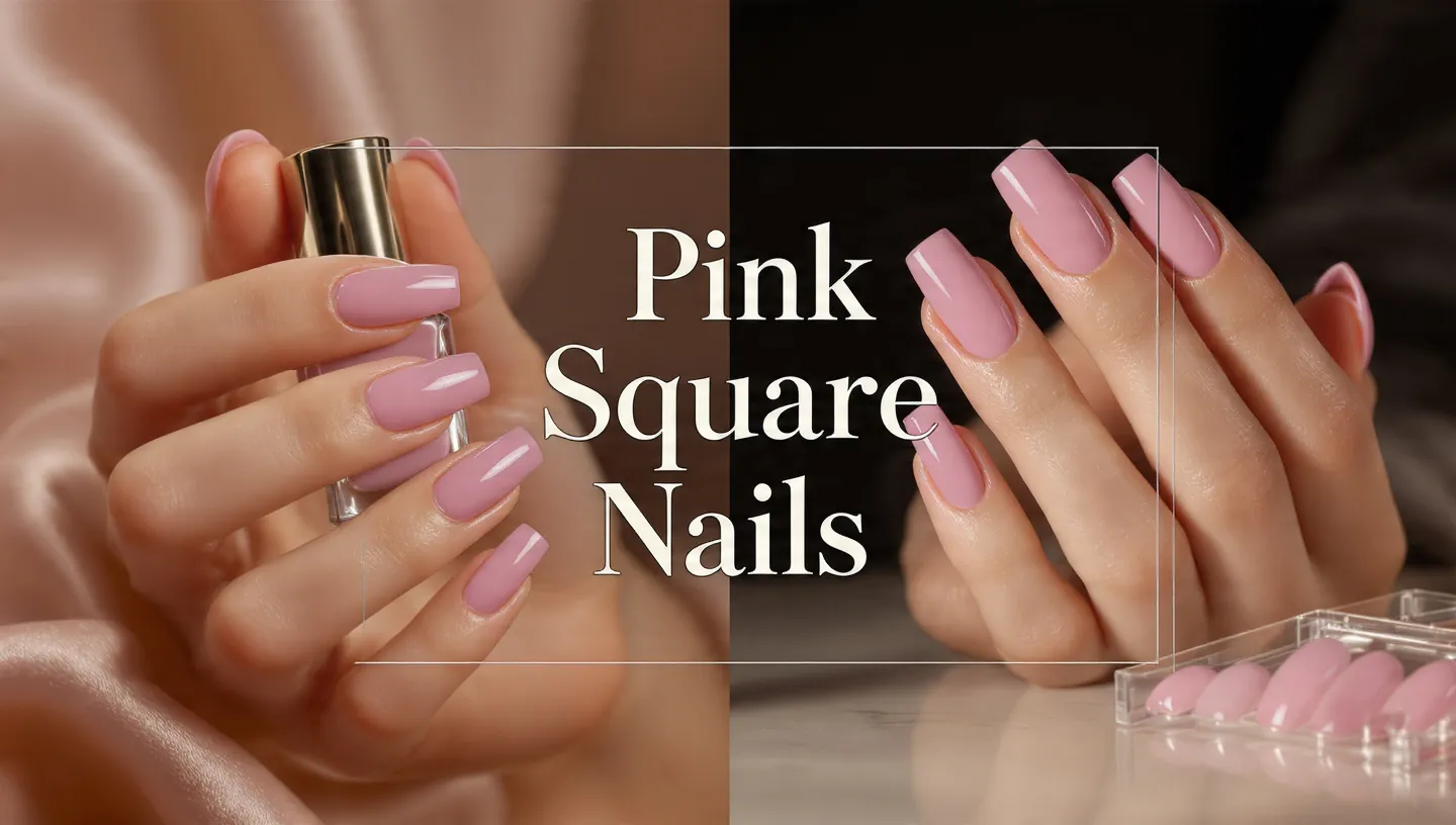 Pink square nails