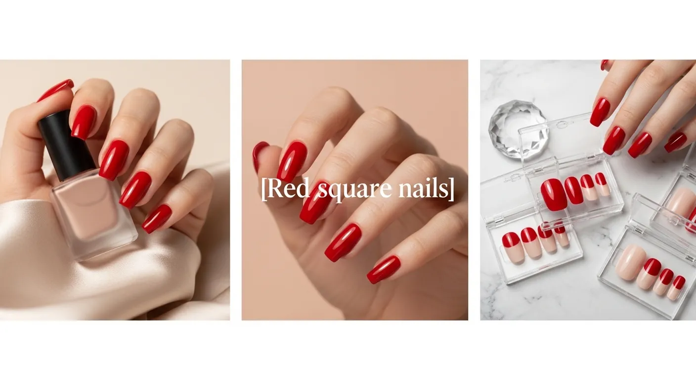 Red square nails
