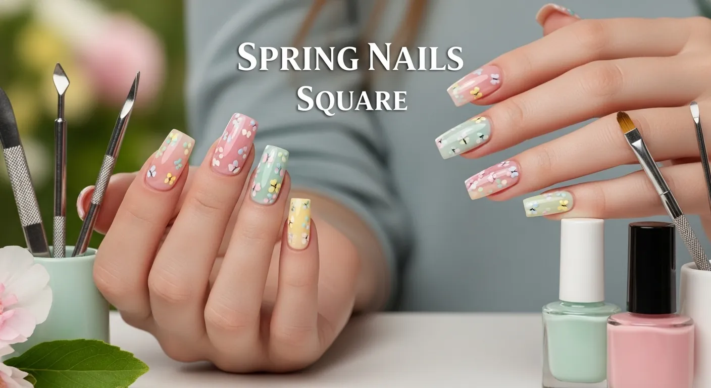 Spring Nails Square