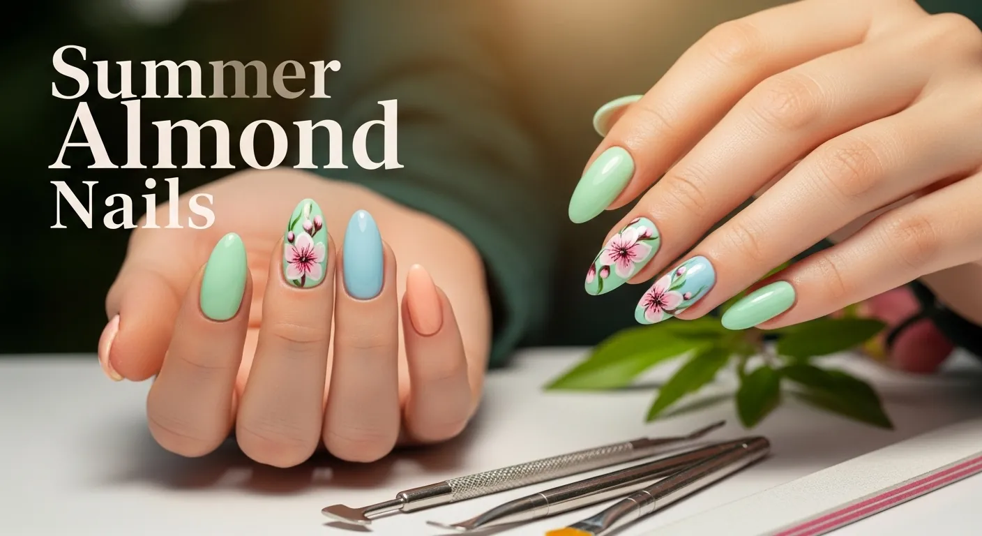 Summer Almond Nails